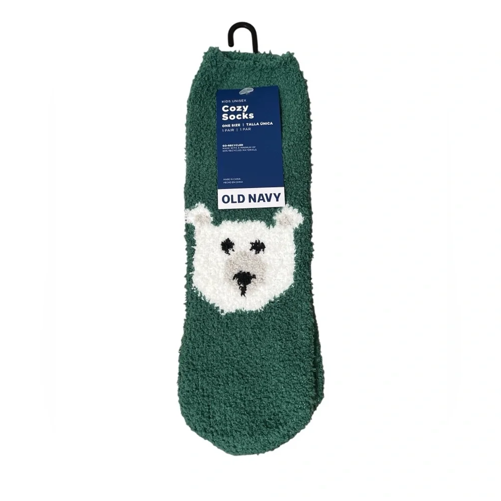 Kids Cozy Polar Bear Socks with Grips
